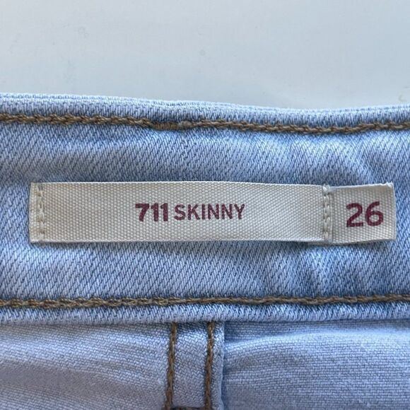 Levi’s 711 Skinny Light Wash Jeans, Size 26 - Picture 7 of 12